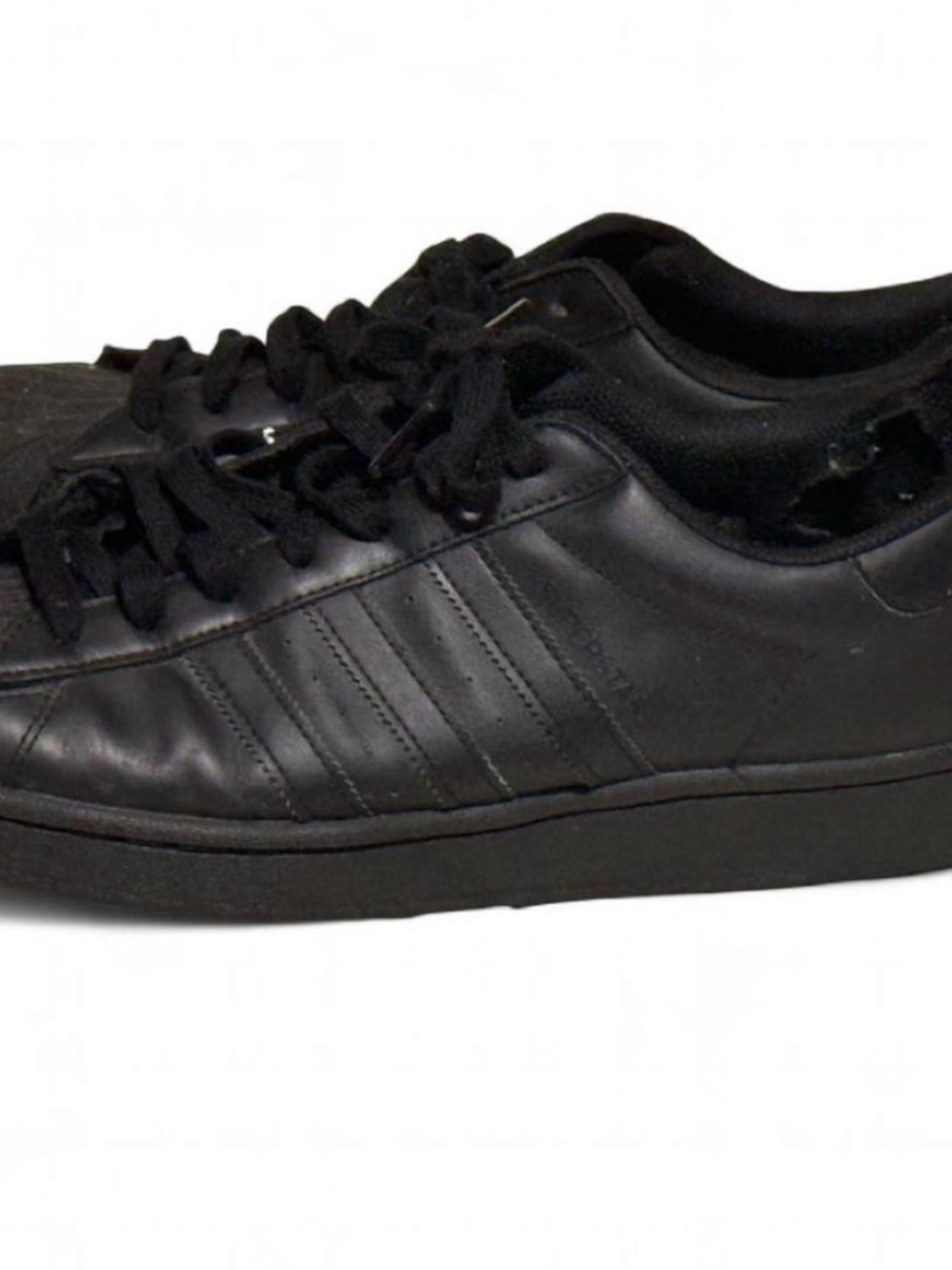 Adidas Originals Superstar Triple Black Leather Sneakers Men’s Size 12